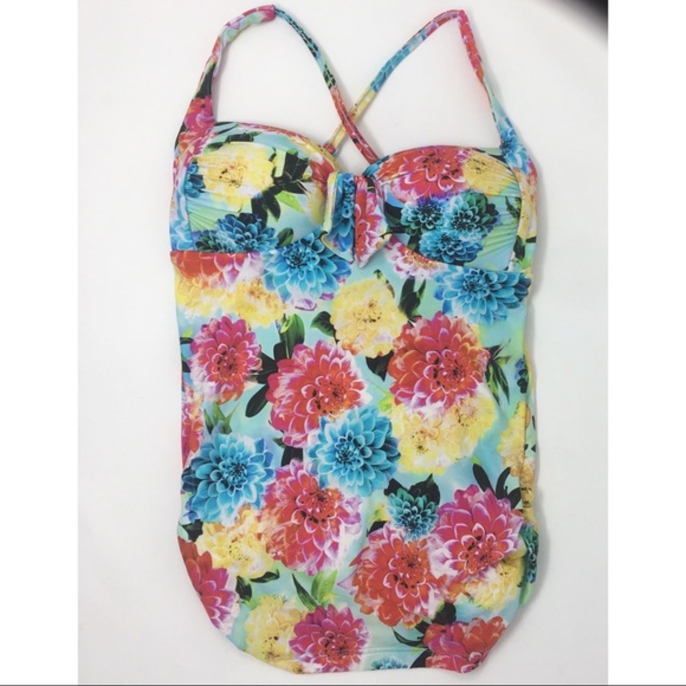 Seafolly Women’s Tankini Top floral Swimsuit sz 4